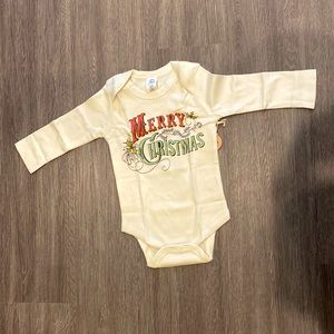 Organic cotton baby long sleeve onesie, retro design, with slogan on the back